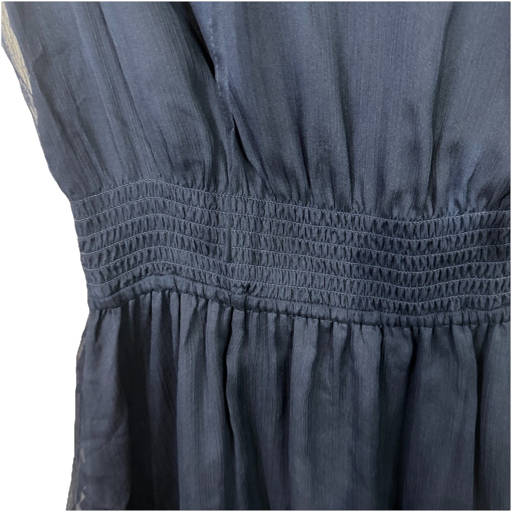 Draper James Womens Alana Mini Dress M Blue Mini Lined Pullover Ruffles - Picture 4 of 15